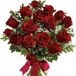 15 red roses with greenery | Flower Delivery Novosibirsk